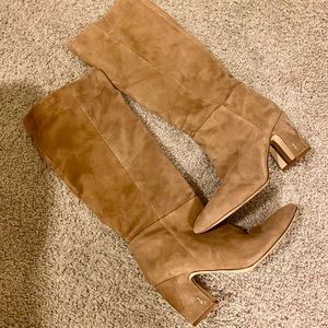 Sam Edelman Suede Camel Knee High Boots